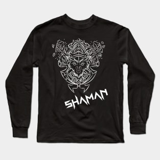 Shaman Crest (White) Long Sleeve T-Shirt